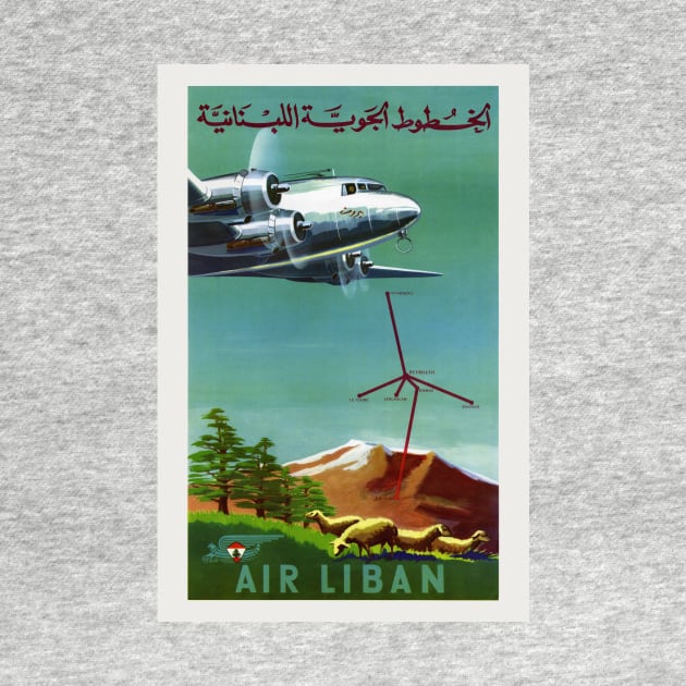 Air Liban Lebanon Vintage Poster by vintagetreasure